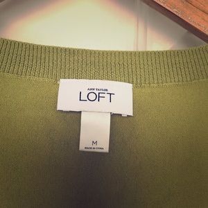 LOFT olive green cardigan